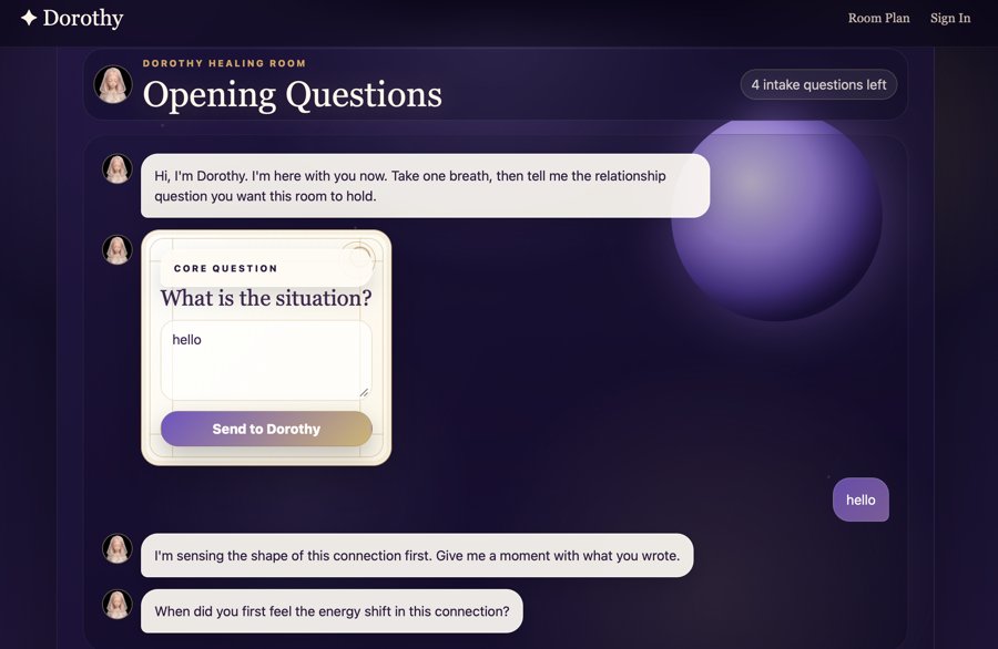Dorothy Night Healing Room chat interface